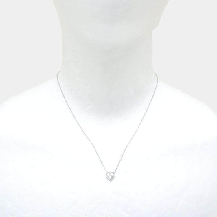 Pre Owned Tiffany & Co. Platinum and  Diamond Sentimental Heart Necklace