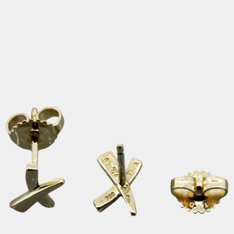 Pre Owned Tiffany & Co. 18K Yellow Gold Kiss Stud Earrings