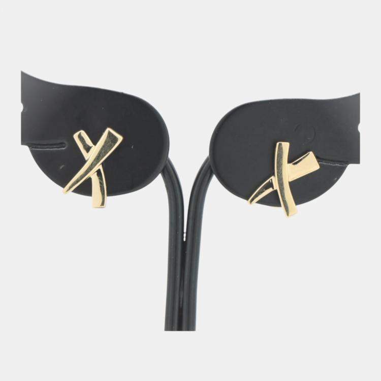 Pre Owned Tiffany & Co. 18K Yellow Gold Kiss Stud Earrings