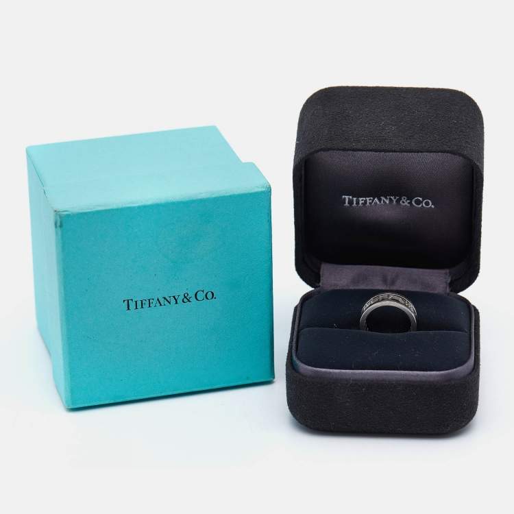 Pre Owned Tiffany & Co. Atlas 18k White Gold Ring Size 47