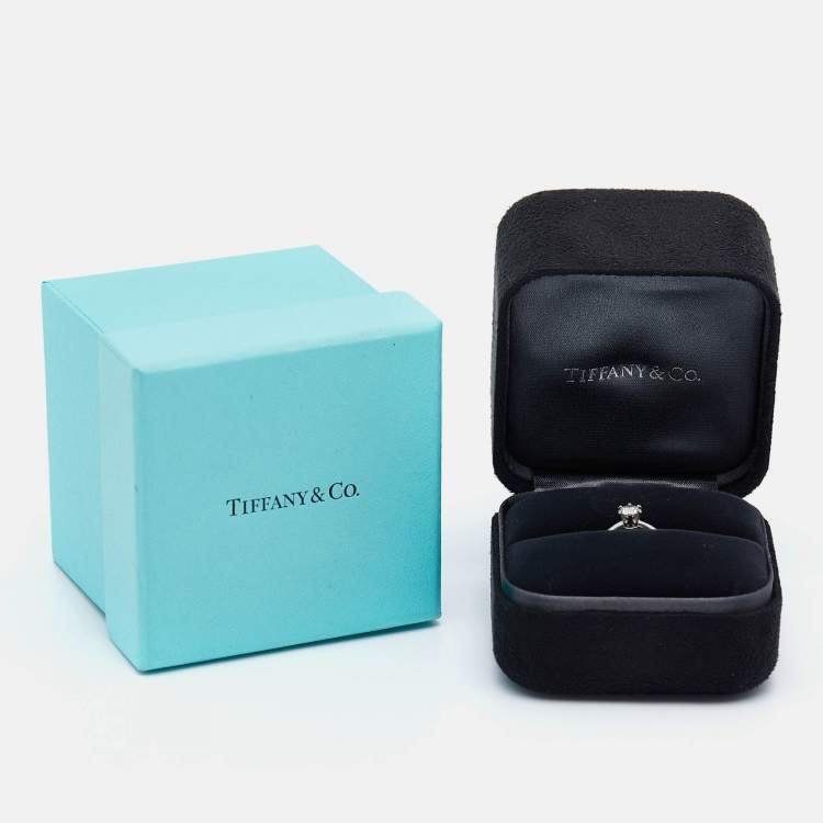 Pre Owned Tiffany & Co Setting 0.31 Carat Diamond Platinum Solitaire Ring Size 50