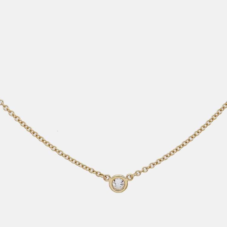 Pre Owned Tiffany & Co. Elsa Peretti Diamonds by the Yard 18k Yellow Gold Necklace