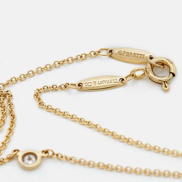 Pre Owned Tiffany & Co. Elsa Peretti Diamonds by the Yard 18k Yellow Gold Necklace