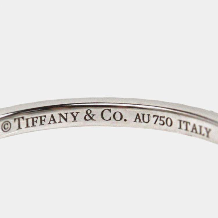 Pre Owned Tiffany & Co K18WG White Gold Diamond T Wire Full Circle Ring