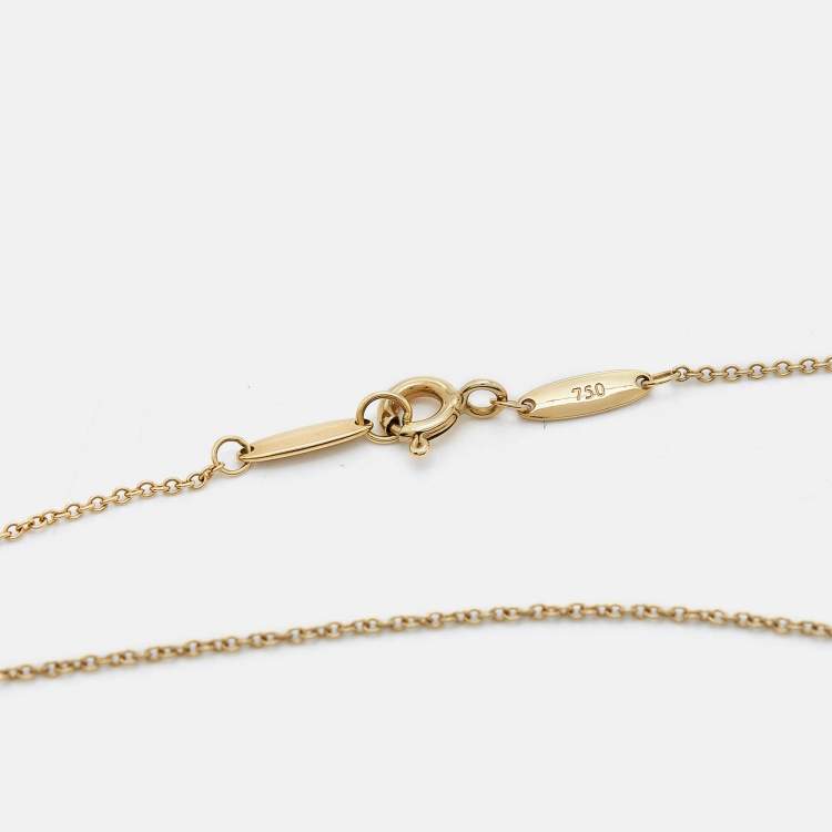 Pre Owned Tiffany & Co. Elsa Peretti Diamonds By the Yard 18k Yellow Gold Necklace