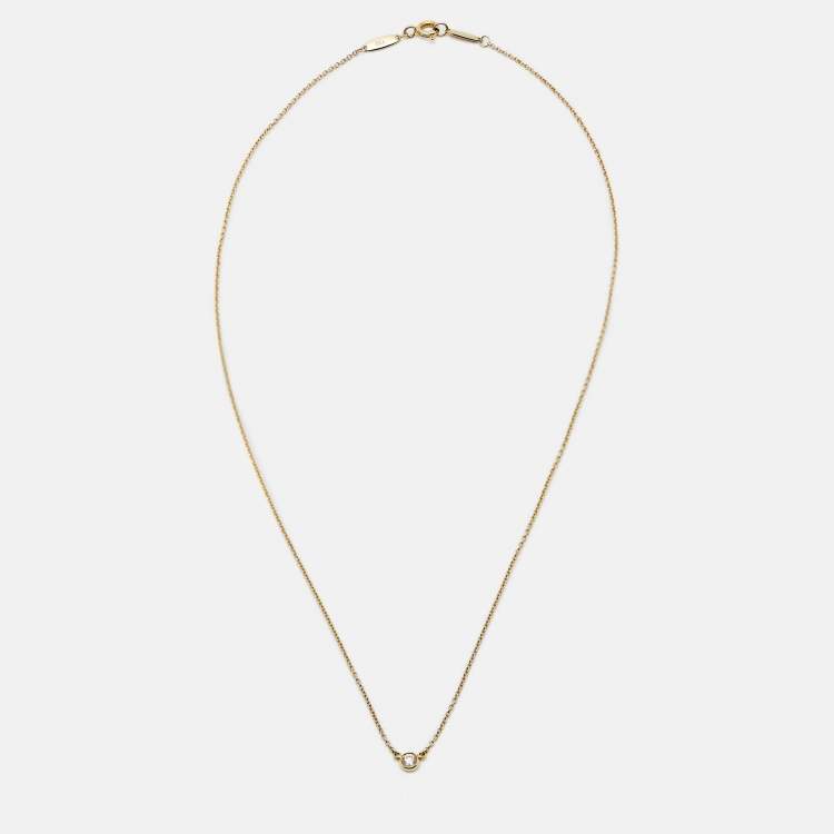 Pre Owned Tiffany & Co. Elsa Peretti Diamonds By the Yard 18k Yellow Gold Necklace