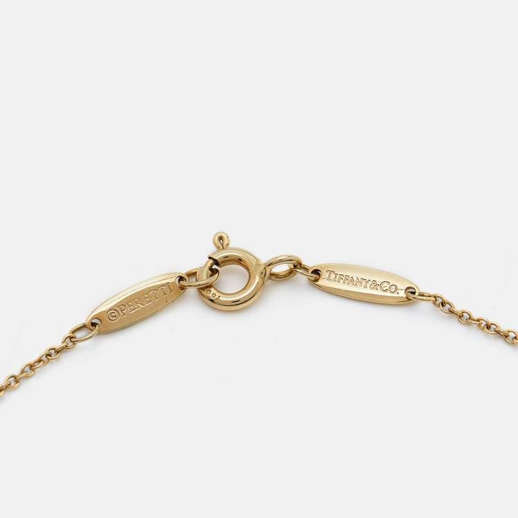 Pre Owned Tiffany & Co. Elsa Peretti Diamonds By the Yard 18k Yellow Gold Necklace