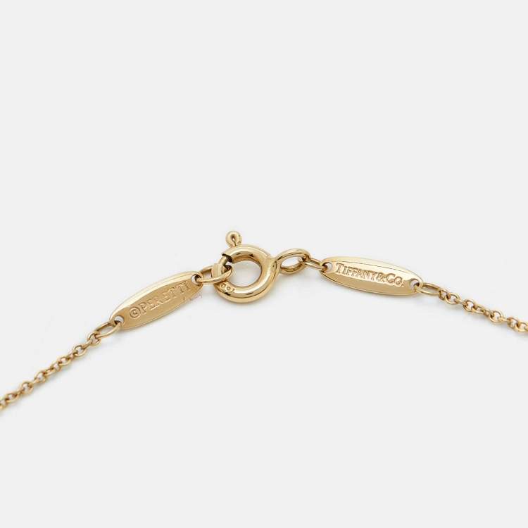Pre Owned Tiffany & Co. Elsa Peretti Diamonds By the Yard 18k Yellow Gold Necklace