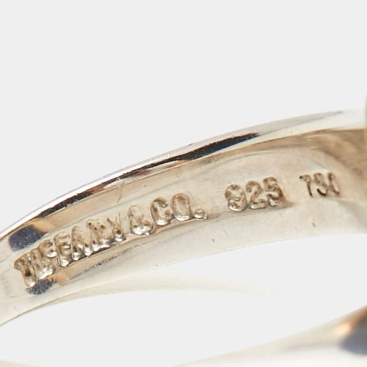 Pre Owned Tiffany & Co. Vintage Lapis Lazuli Bypass Cocktail Ring Size 51