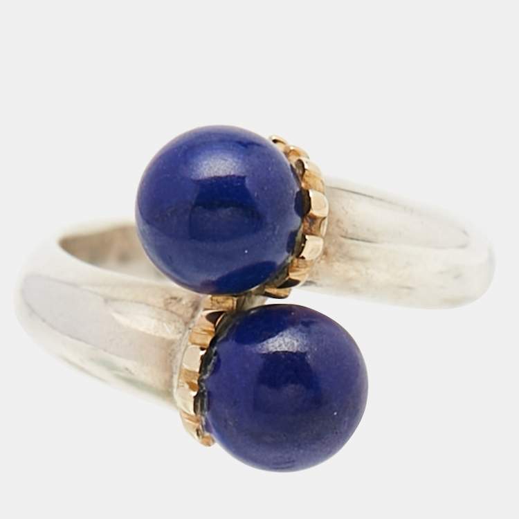 Pre Owned Tiffany & Co. Vintage Lapis Lazuli Bypass Cocktail Ring Size 51