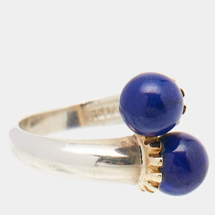 Pre Owned Tiffany & Co. Vintage Lapis Lazuli Bypass Cocktail Ring Size 51