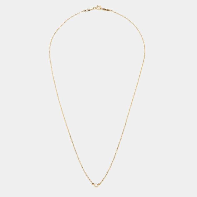 Pre Owned Tiffany & Co. Elsa Peretti Diamonds by the Yard 18k Yellow Gold Necklace