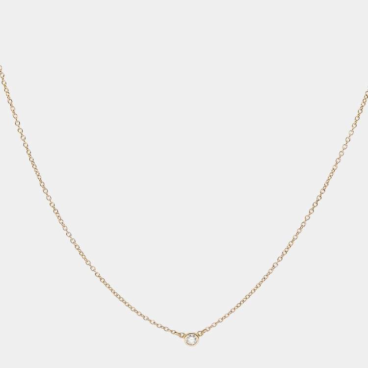 Pre Owned Tiffany & Co. Elsa Peretti Diamonds by the Yard 18k Yellow Gold Necklace