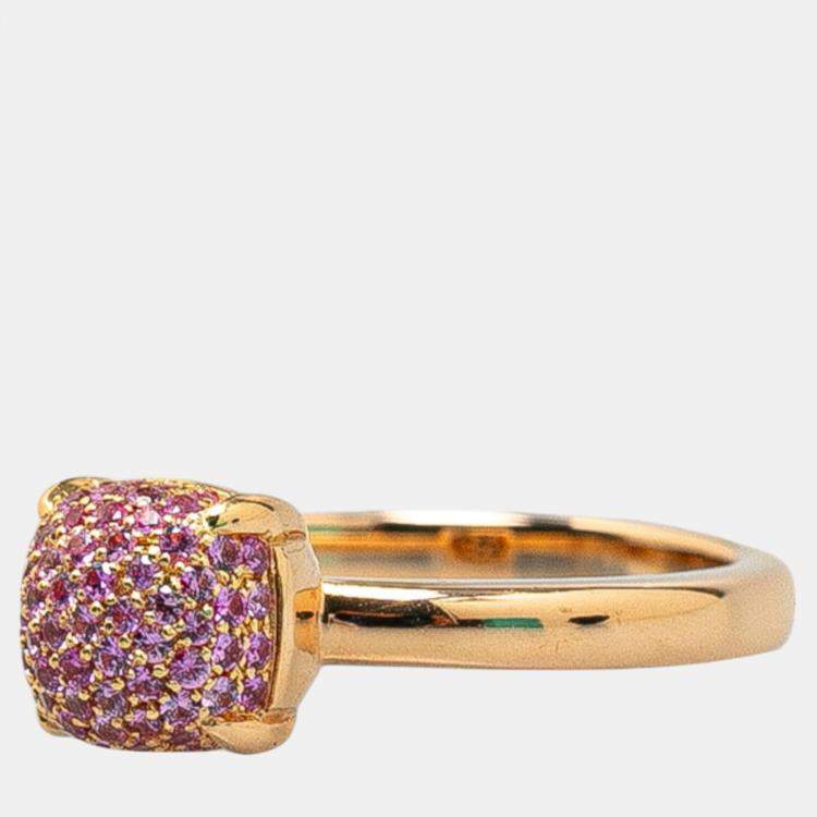 Pre Owned Tiffany & Co. Sapphire 18k Pink Gold Ring Size Japan 12 EU 52