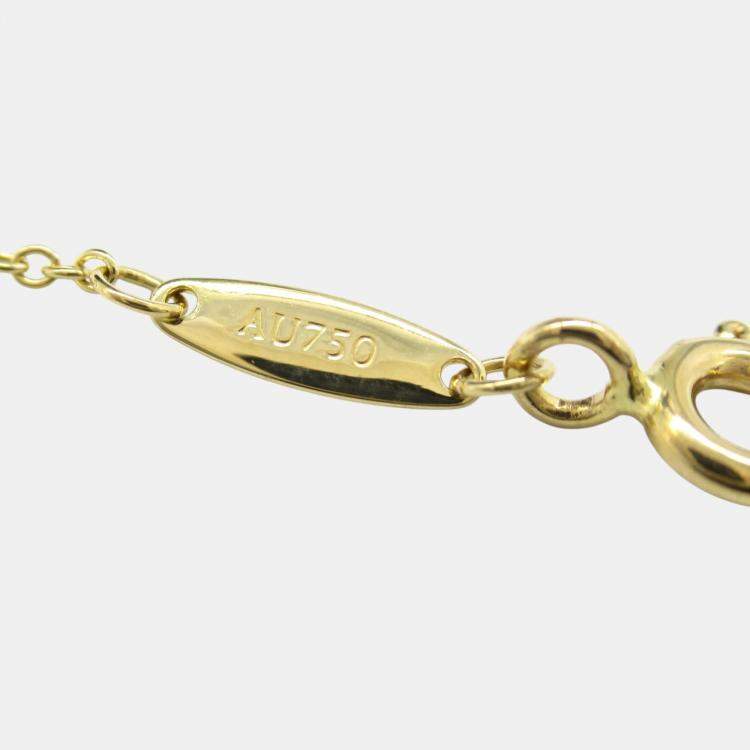 Pre Owned Tiffany & Co. Diamond Necklace 18k Yellow Gold Clear Metal