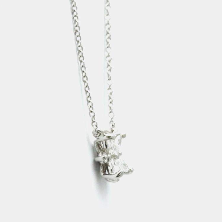 Pre Owned Tiffany & Co. Platinum Diamond Victoria Cluster Pendant Necklace