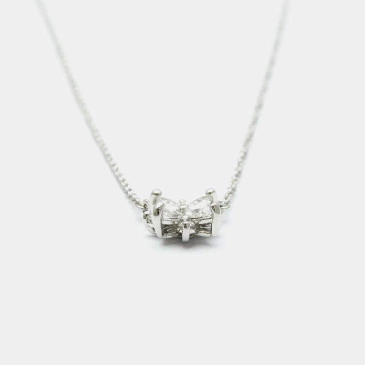 Pre Owned Tiffany & Co. Platinum Diamond Victoria Cluster Pendant Necklace