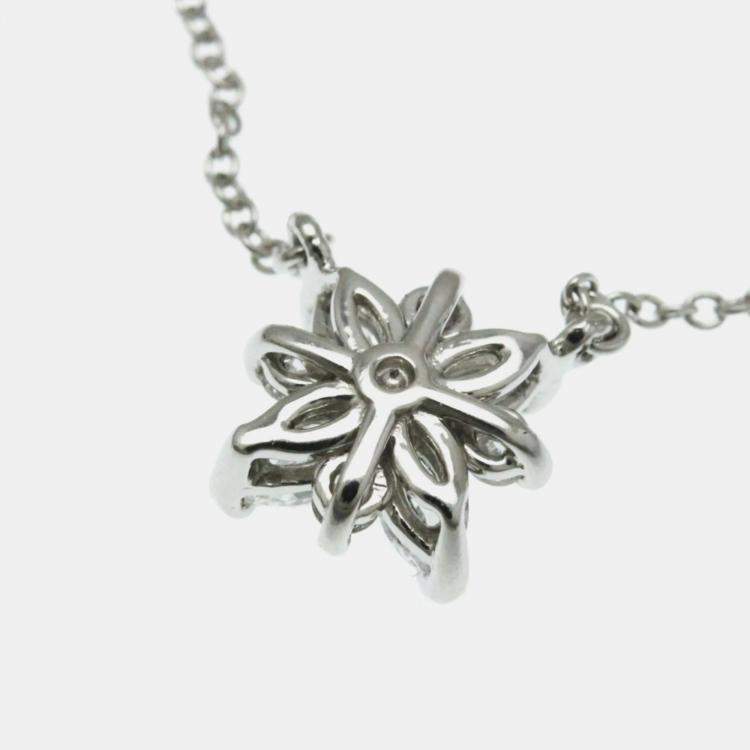Pre Owned Tiffany & Co. Platinum Diamond Victoria Cluster Pendant Necklace