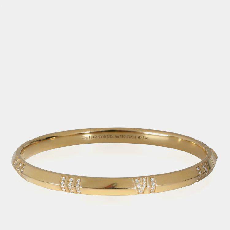 Pre Owned Tiffany & Co. 18k Yellow Gold 0.33 CTW Atlas Bracelet