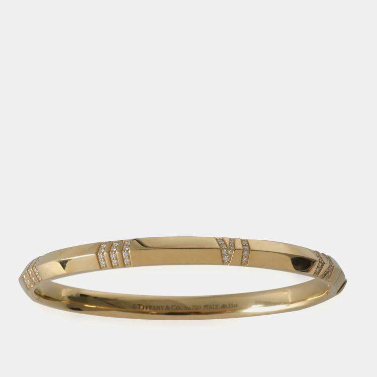 Pre Owned Tiffany & Co. 18k Yellow Gold 0.33 CTW Atlas Bracelet