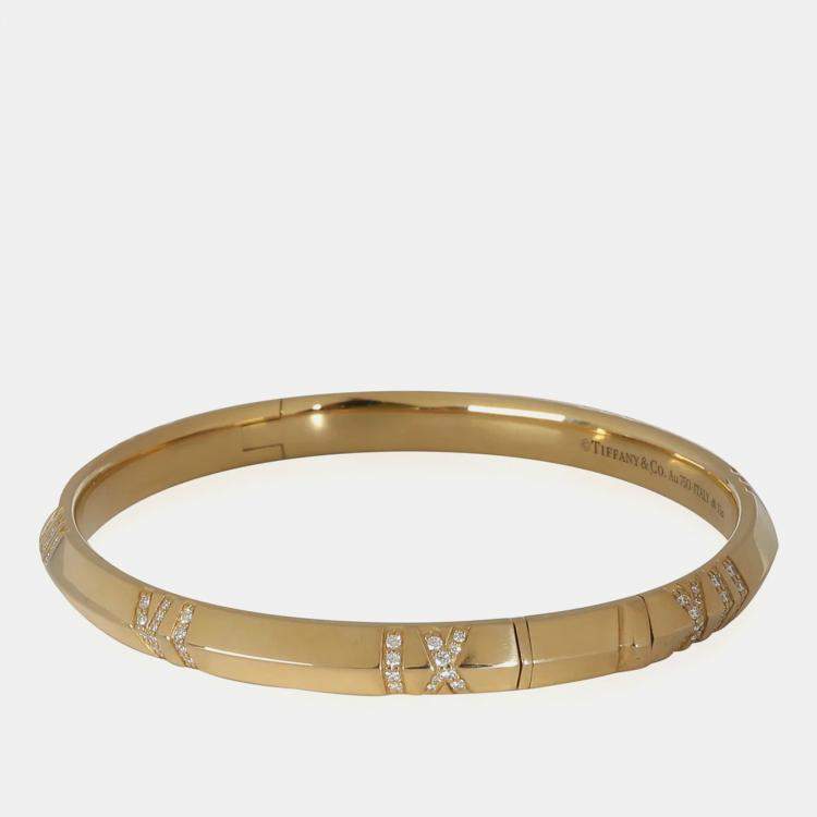 Pre Owned Tiffany & Co. 18k Yellow Gold 0.33 CTW Atlas Bracelet