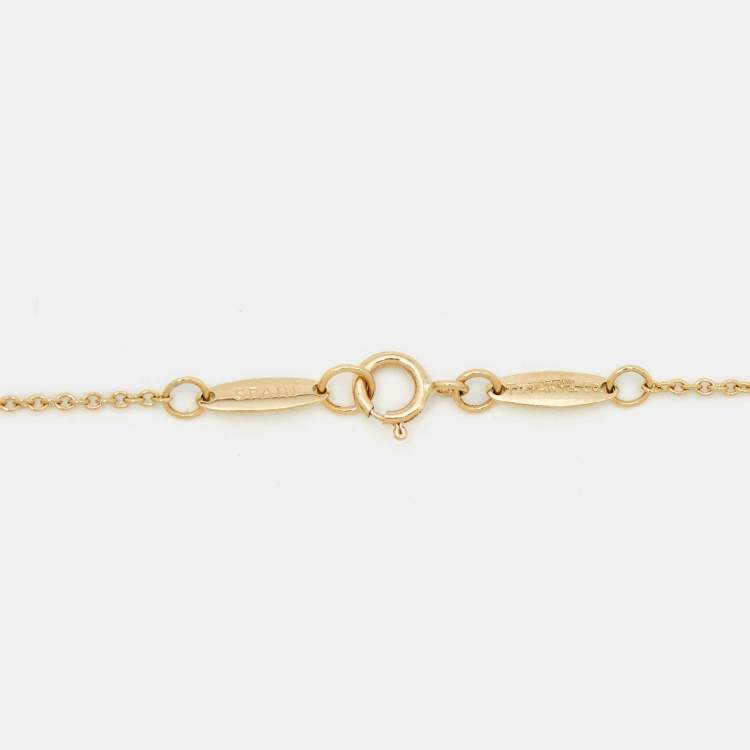 Pre Owned Tiffany & Co. Elsa Peretti Lapis Lazuli 18k Yellow Gold Necklace