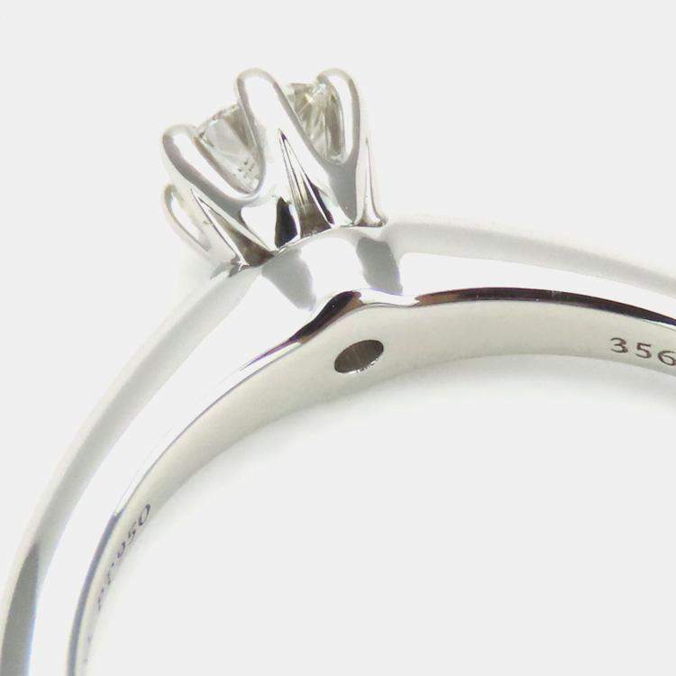 Pre Owned Tiffany & Co. Platinum and Diamond Solitaire Ring EU 49