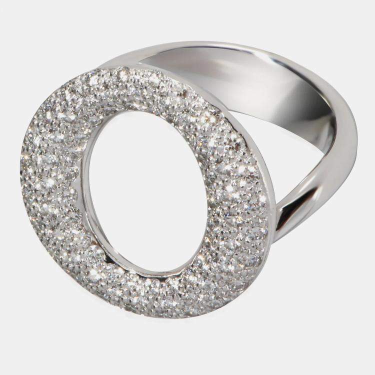 Pre Owned Tiffany & Co. 18K White Gold and Diamond Elsa Peretti Sevillana Diamond Ring EU 52.5