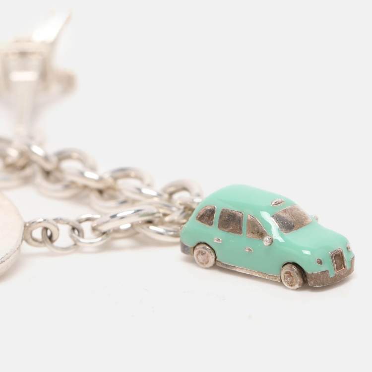 Pre Owned Tiffany & Co. Sterling Silver Multi Charms Toggle Bracelet