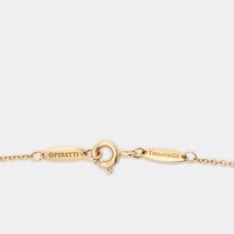 Pre Owned Tiffany & Co. Elsa Peretti Bean 18k Yellow Gold Pendant Necklace