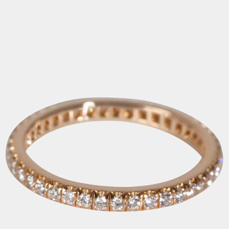 Pre Owned Tiffany & Co. 18K Rose Gold and Diamond Soleste Band Ring EU 50