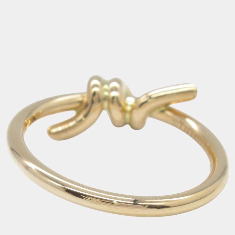 Pre Owned Tiffany & Co. 18K Pink Gold Knot Ring EU 50