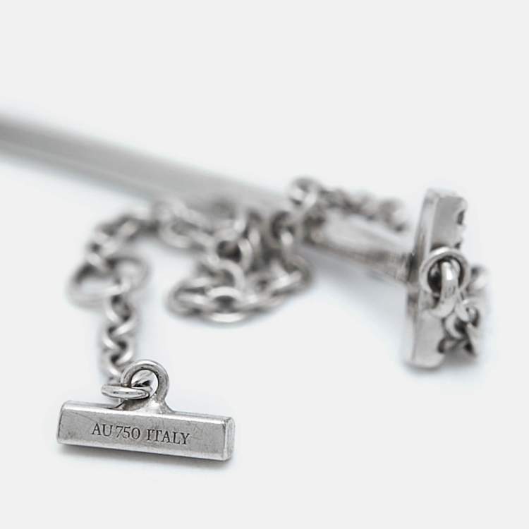 Pre Owned Tiffany & Co. T Smile Diamonds 18k White Gold Bracelet