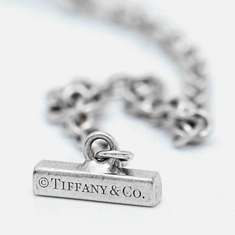 Pre Owned Tiffany & Co. T Smile Diamonds 18k White Gold Bracelet