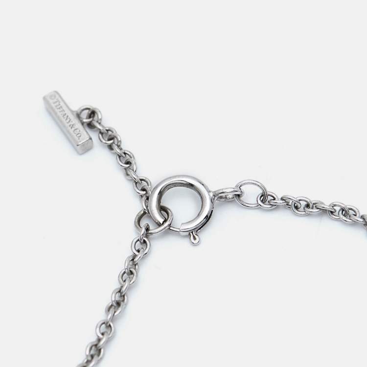 Pre Owned Tiffany & Co. T Smile Diamonds 18k White Gold Bracelet