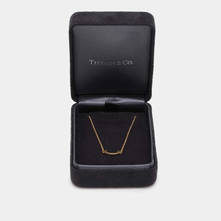 Pre Owned Tiffany & Co. T Smile Mini 18k Rose Gold Necklace