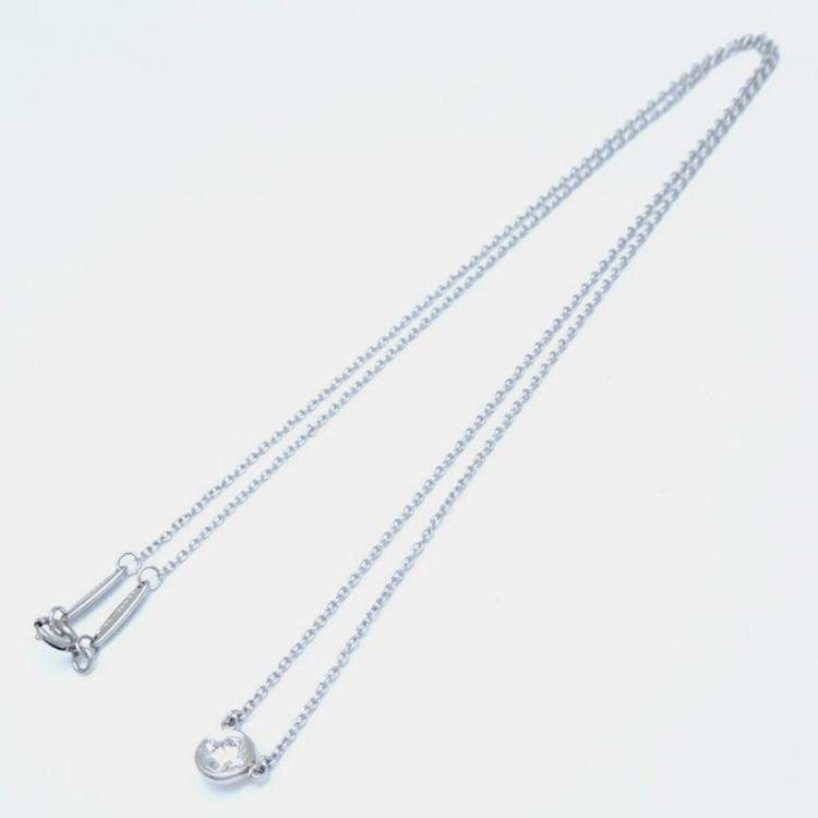 Pre Owned Tiffany & Co. Platinum and Diamond Elsa Peretti Diamonds by the Yard Pendant Necklace