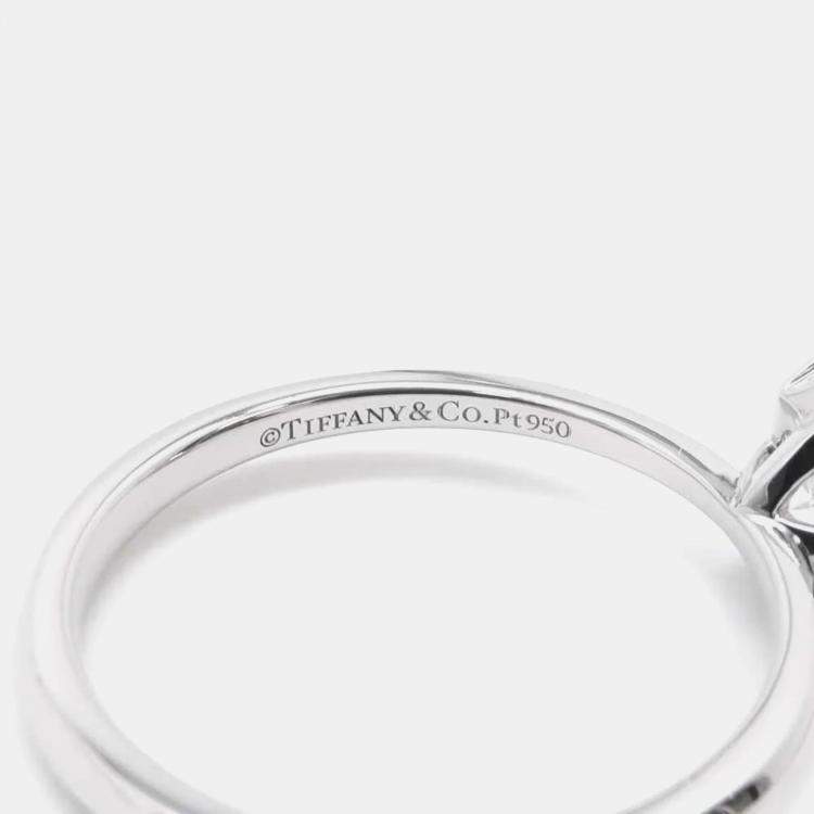Pre Owned Tiffany & Co. Platinum True Engagement Diamond Ring EU 52 