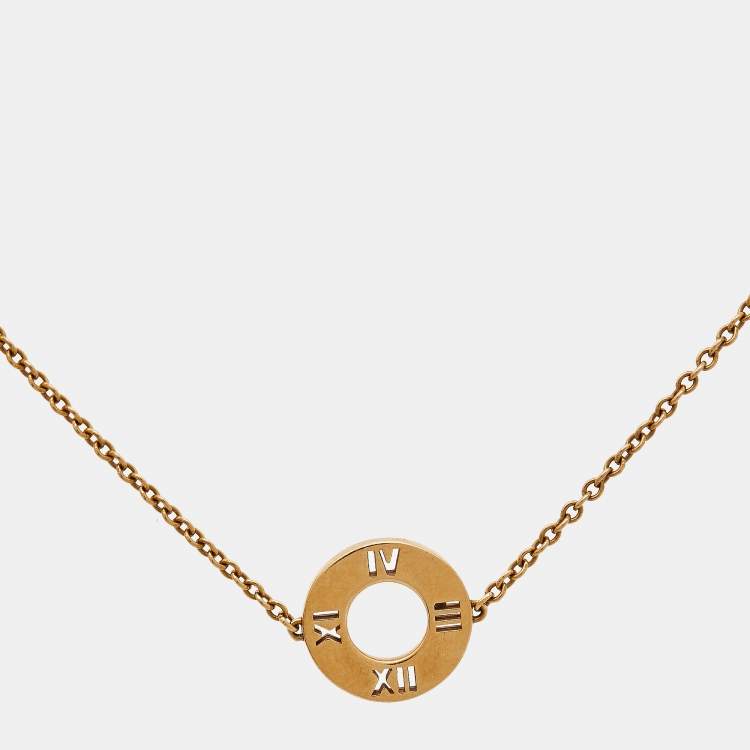 Pre Owned Tiffany & Co. Atlas Pierced Diamond 18K Rose Gold Bracelet