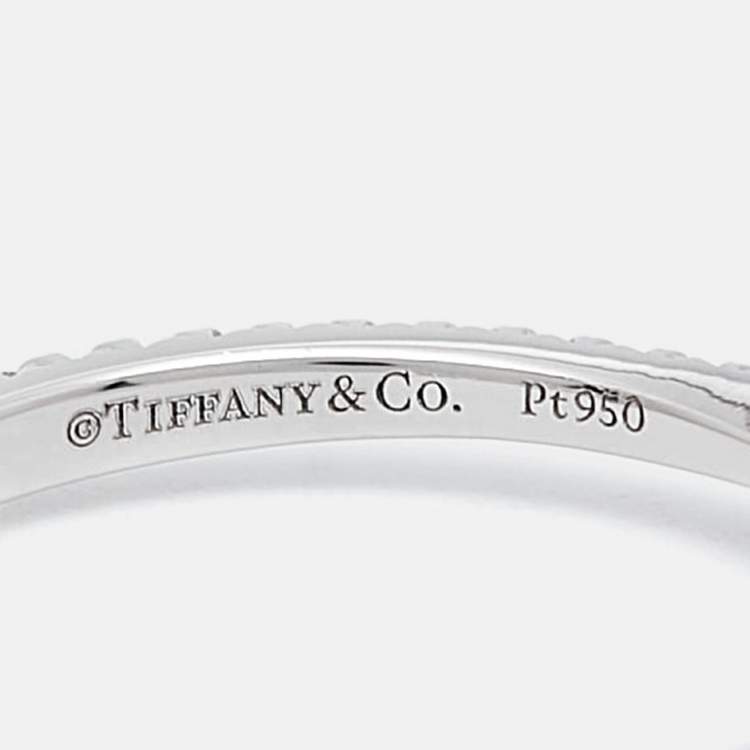 Pre Owned Tiffany & Co. Horizon Diamond Platinum Ring Size 49