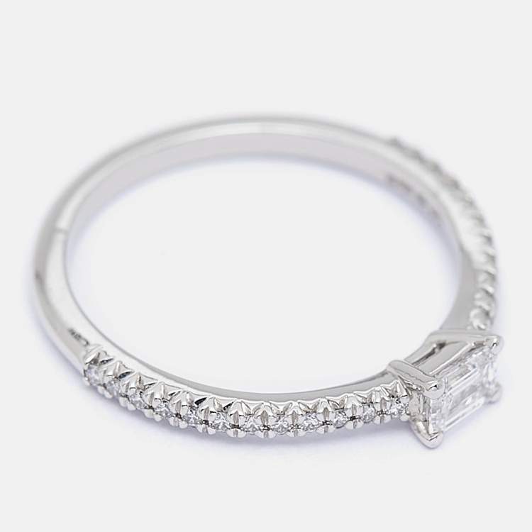 Pre Owned Tiffany & Co. Horizon Diamond Platinum Ring Size 49