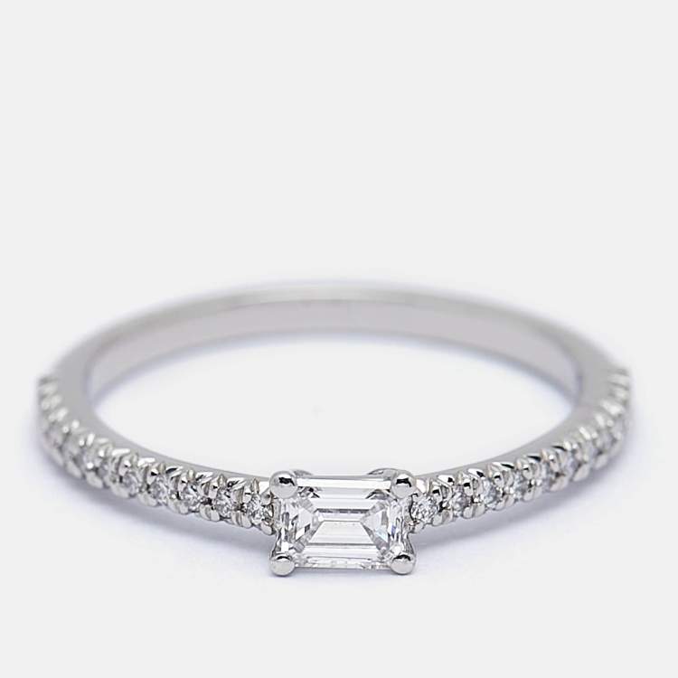 Pre Owned Tiffany & Co. Horizon Diamond Platinum Ring Size 49