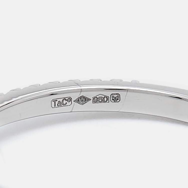 Pre Owned Tiffany & Co. Horizon Diamond Platinum Ring Size 49