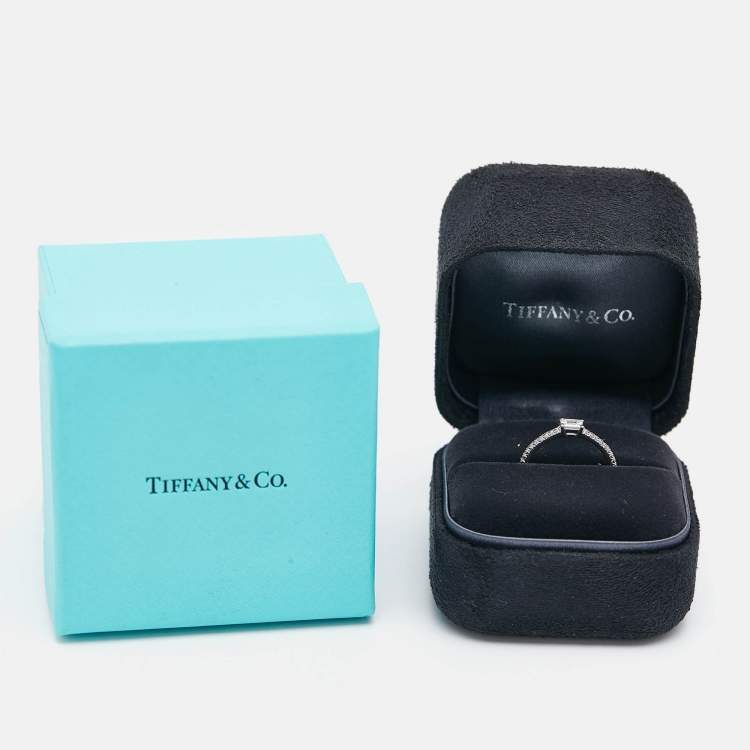 Pre Owned Tiffany & Co. Horizon Diamond Platinum Ring Size 49