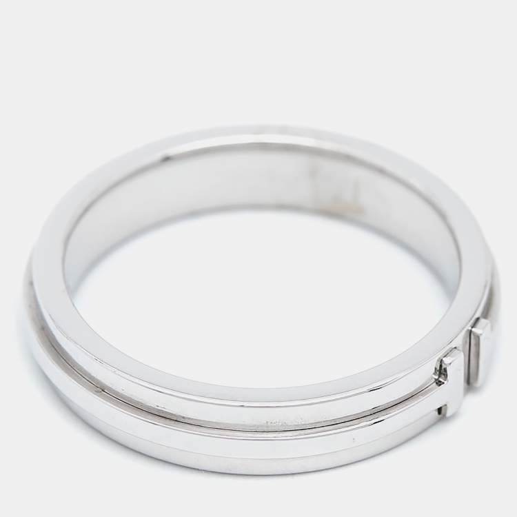 Pre Owned Tiffany & Co. Tiffany T 18k White Gold Narrow Ring Size 59