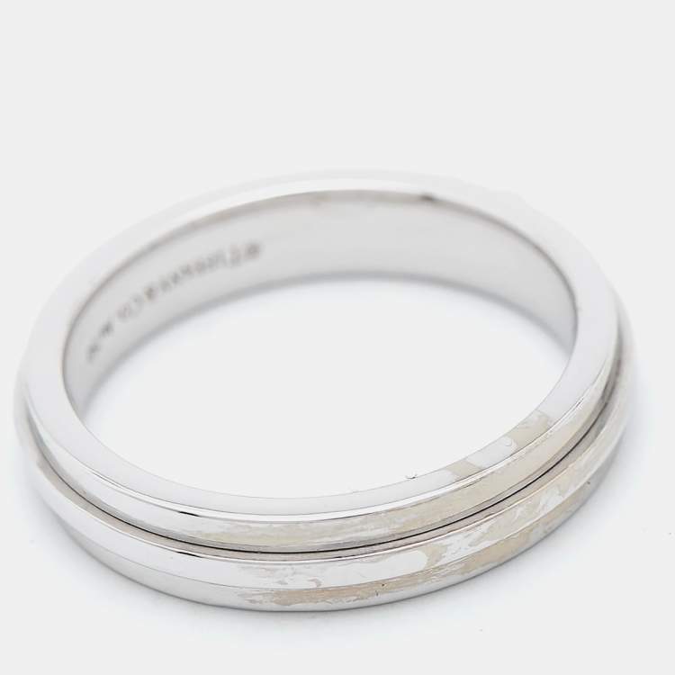 Pre Owned Tiffany & Co. Tiffany T 18k White Gold Narrow Ring Size 59