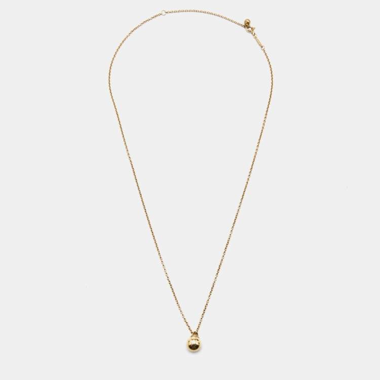 Pre Owned Tiffany & Co. HardWear Ball 18k Yellow Gold 7.6mm Pendant Necklace