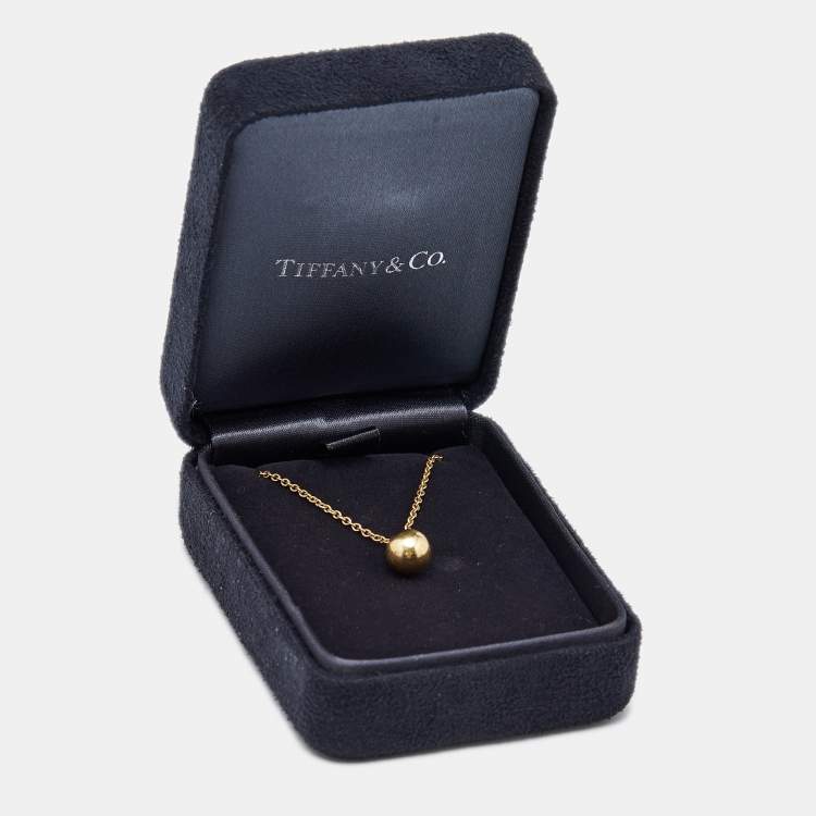 Pre Owned Tiffany & Co. HardWear Ball 18k Yellow Gold 7.6mm Pendant Necklace