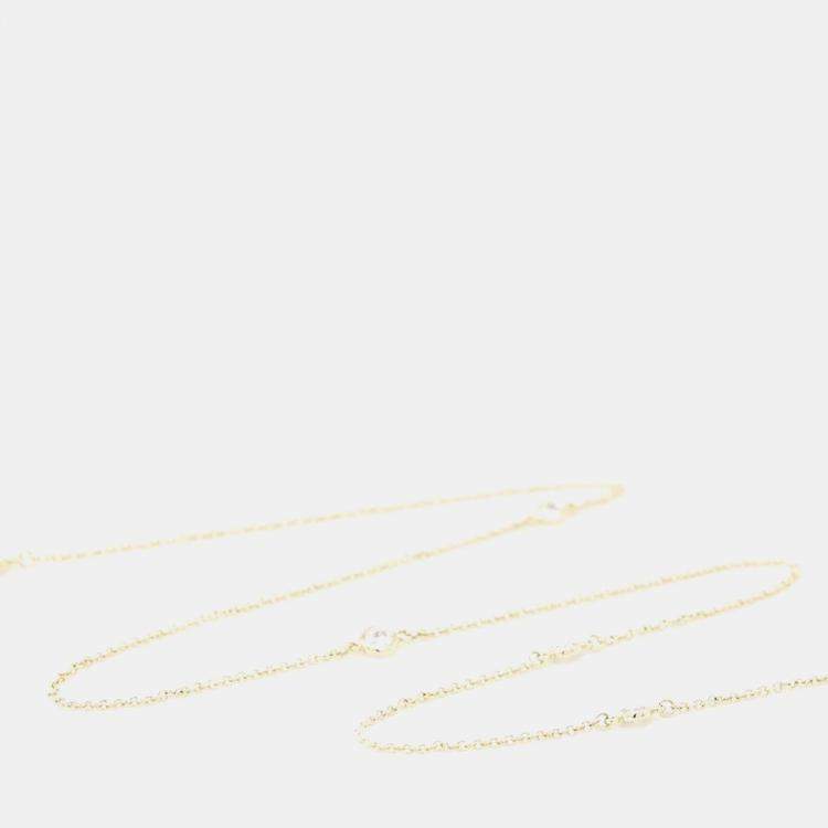 Pre Owned Tiffany & Co. 18K Yellow Gold and Diamond Elsa Peretti Diamond By The Yard Sprinkle Necklace