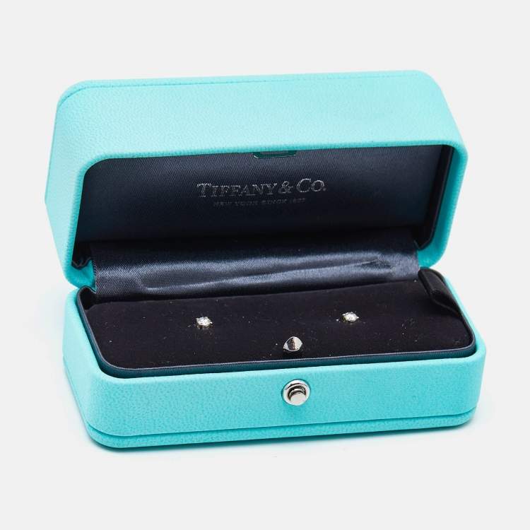 Pre Owned Tiffany & Co. Tiffany Solitaire Diamond Platinum Stud Earrings